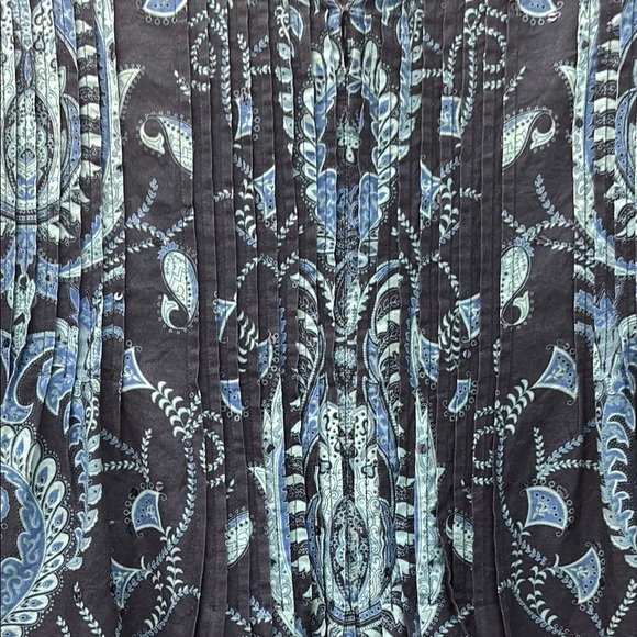 Talbots vintage Petite Blue Paisley Relaxed Graphic Blouse - Picture 5 of 13